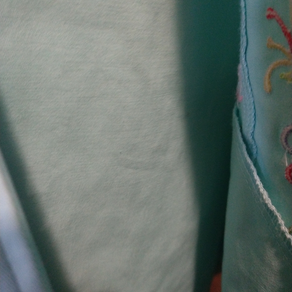 Quacker Factory Jacket Aqua Beaded Embroidered Zipper Jacket L NWOT - Picture 3 of 12